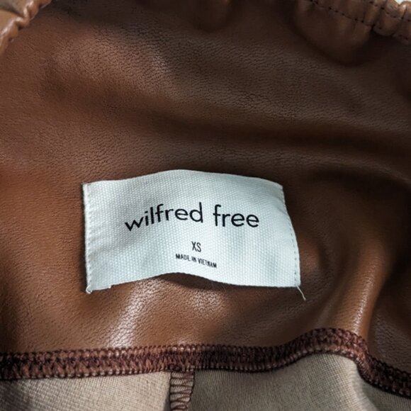 Aritzia Wilfred Faux Leather Daria Flare Pant - Cognac Tan/brown colour - Picture 6 of 9